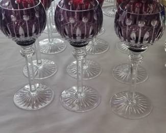 Large selection of extremely fine King Louis  cut to clear Hungarian crystal. Your choice of stem... Tremendous value.