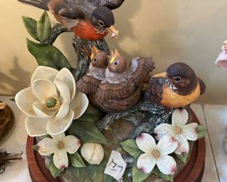 #127 Robins Nest by Andrea w/wood stand $30.00