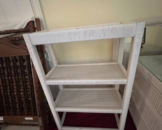 #69 Lexington White Wicker 3 shelf Cabinet - 29x13x44 - Heavy - You Move Downstairs $100.00
