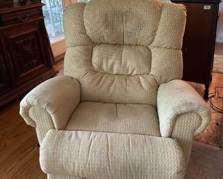 #164 Recliner w/continuous Seat (as is stains) - Beige $30.00