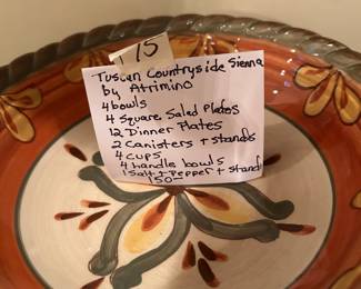 #175 Tuscan Countryside Sienna By Atrimino China - mixed set $150.00