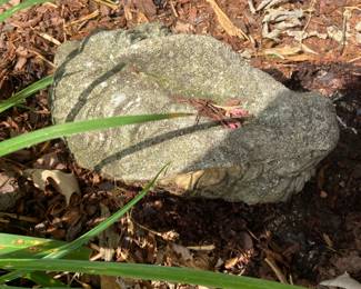 #222 concrete laying rabbit 14 long $30.00