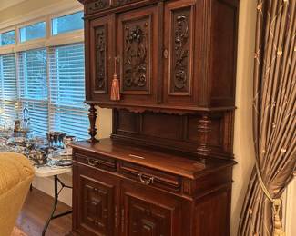 #173 Reproduction China Cabinet - (2 pc) w/2 drawers & 5 doors - 54x21x39-95 $500.00