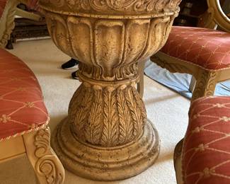 #43 Ashley Round Beveled Glass Top Table w/resin Base w/4 chairs - 48x29 $175.00