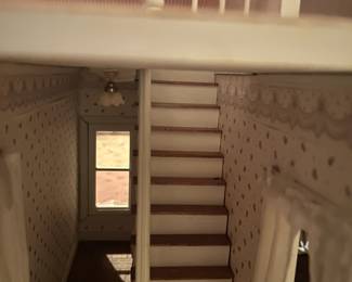 #75 Wood Mauve 3 story Doll House w/stairs - Custom Built - 42x27x31 $100.00