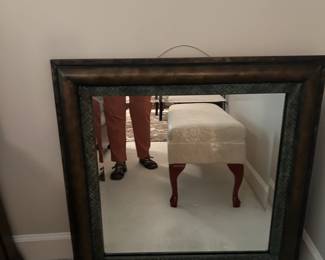 #39 Bronze Turquoise Distressed Beveled Mirror - 32x33 $125.00