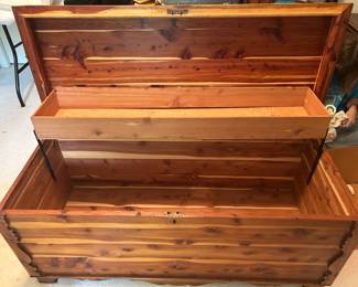 #98 Pine Cedar Chest w/Tray (as is finish) - 48x19x22 $45.00
