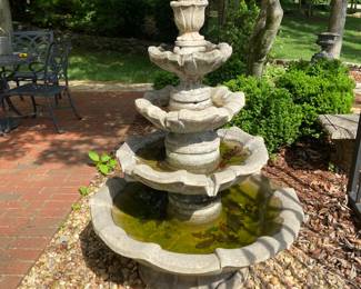 #224 concrete 6 piece bird bath fountain electric needs a pump 32x58 $200.00 YOU MO VE