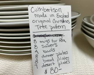 #181 Cuthbertson - Made in England Original Christmas Tree Pattern mixed Set $80.00