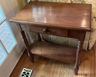 #6 Plywood Maple Side Table w/1 drawer and shelf - 24x14x26 $45.00