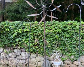 #240 68 inch tall copper double side wind mill $75.00