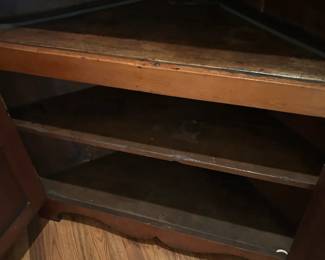 #131 Wood Corner Cabinet w/4 doors - Primitive w/4 shelves - 48x24x87 $350.00