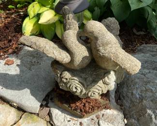 #223 concrete love birds 15tall $35.00