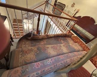#56 Chinese Hand-knotted Tufted Rug - 8x10 - Smoky Blue/Coral/Green $125.00