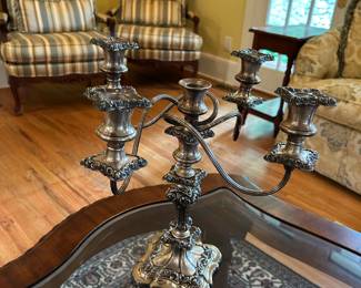 #20 Silverplate 5 Candle Candelabra - 14" tall $75.00