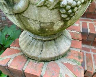 #228 concrete pot on stand as is foot 12x14 $20.00