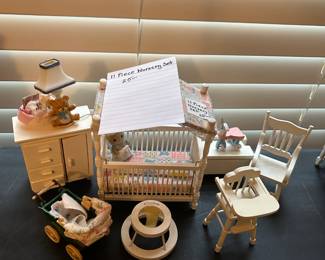 #209 11 pc Nursery Set doll house furniture $25.00