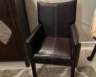 #36 Dark Brown Pleather Side Chair $45.00