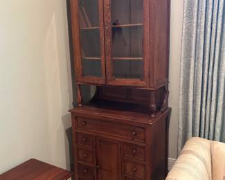 #137 Oak Cabinet w/9 drawers & 1 wood & 2 glass Doors - 1 pc - you move - 30x19x7' Tall $175.00