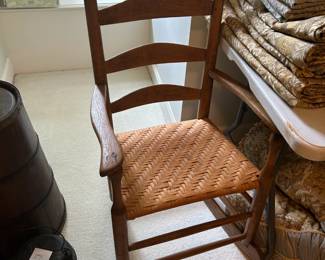 #91 Wood Rocking Chair w/basketweave Seat $25.00