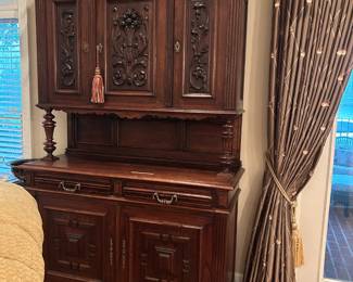 #173 Reproduction China Cabinet - (2 pc) w/2 drawers & 5 doors - 54x21x39-95 $500.00