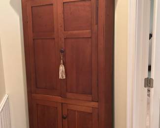 #131 Wood Corner Cabinet w/4 doors - Primitive w/4 shelves - 48x24x87 $350.00