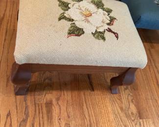 #14 Magnolia Needlepoint Stool - 16x10x10 $30.00