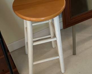 #44 White wood Stool - 28" Tall $20.00
