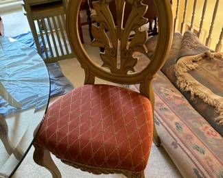 #43 Ashley Round Beveled Glass Top Table w/resin Base w/4 chairs - 48x29 $175.00