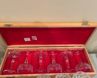 #186 Set of 6 Nachtmann Bleikristall Clear Crystal Cordial Glasses $50.00