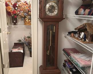 #81 Grandmother Wood Clock w/weights - Empire Brand - 16x10x75 $75.00