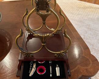 #171 Bombay Wine Rack w/1 drawer & Implements - 15" Tall $30.00