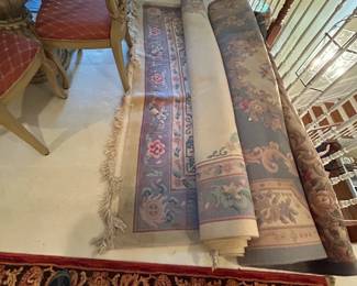 #57 Chinese Hand-knotted Tufted Rug - 8x10 - Cream/Pink $125.00