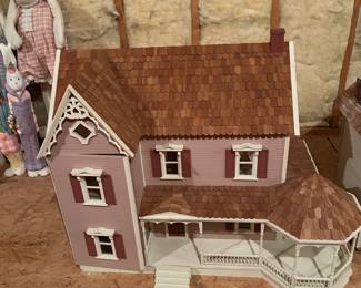 #75 Wood Mauve 3 story Doll House w/stairs - Custom Built - 42x27x31 $100.00