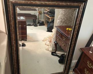 #107 Gold & Black wood Beveled Mirror - 31x43 $75.00