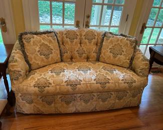 #1 Sherrill Sofa w/button Back - 70" Wide Cream/Sage Green Antique Gold $200.00
#2 Sherrill Sofa w/button Back - 70" Wide Cream/Sage Green Antique Gold $200.00