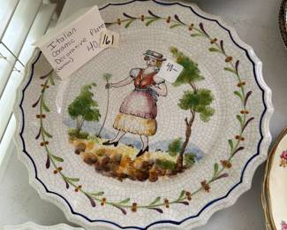 #160 Italian Deco Plate of Boy - Made in Italy $40.00
#161 Italian Ceramic Decorative Plate of Woman $40.00