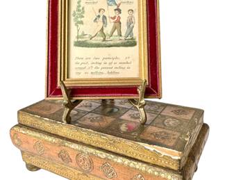 Italian Florentine Box and Vtg framed mini art
