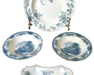 Antique Blue & White Plate Decor