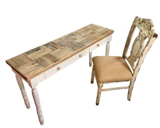 Wooden desk & chair