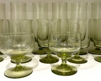 Vtg Green Glassware