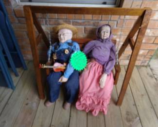 Grand Ma and Grand Pa in a Swing with a Violin