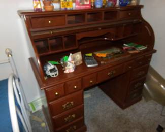 Wood Roll Top Desk
