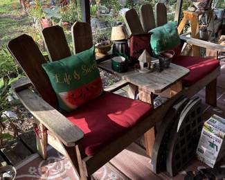 2-seater deck chairs with middle table