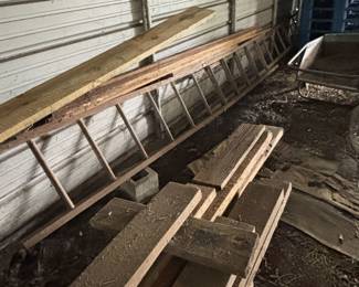 Ladder/assorted lumber