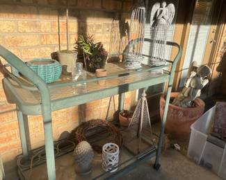 Beautiful Patio Bar Cart Two Tier with Glass Shelves