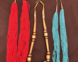 Vintage turquoise, coral and sterling necklaces