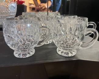 Federal Glass Thumbprint Punch Bowl and footed cups