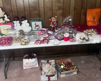 Lots of Christmas decorations. Many of them are hand crafted.