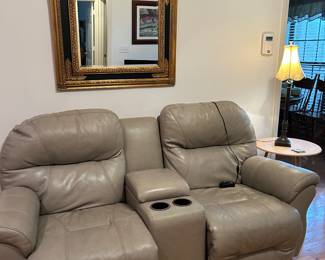 Two Section Seating ,push button RECLINING, cup holders and storage port!